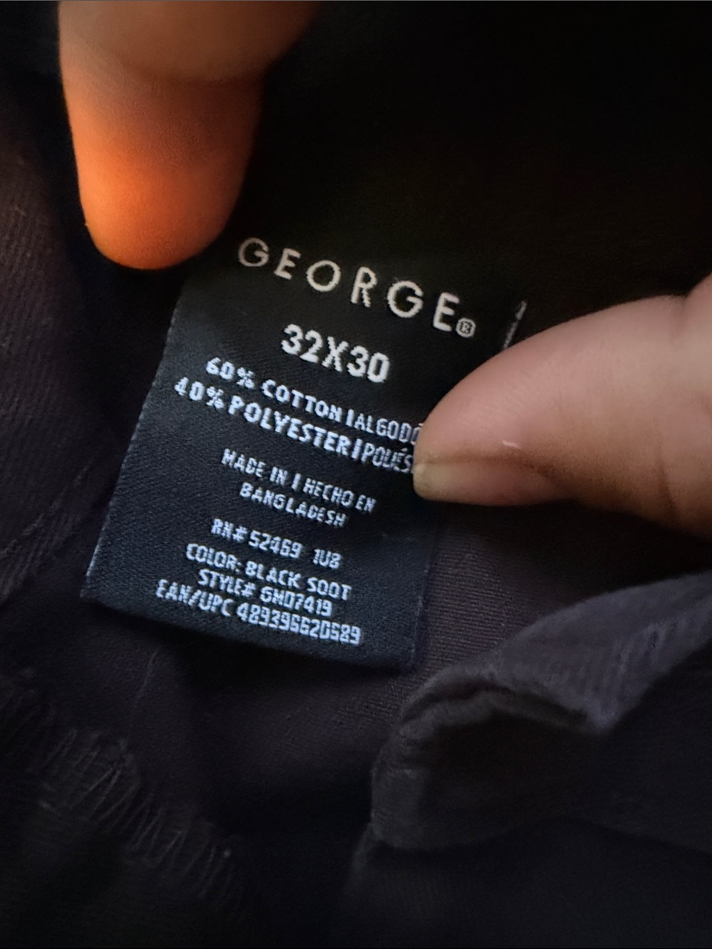 George Black Soot Straight Pants